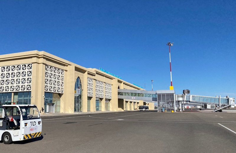 Пассажирский терминал аэропорта Туркестан на юге Казахстана