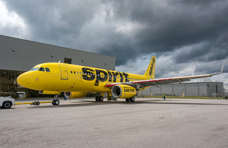 Самолет Airbus A320 американской ультра-лоукост авиакомпании Spirit Airlines
