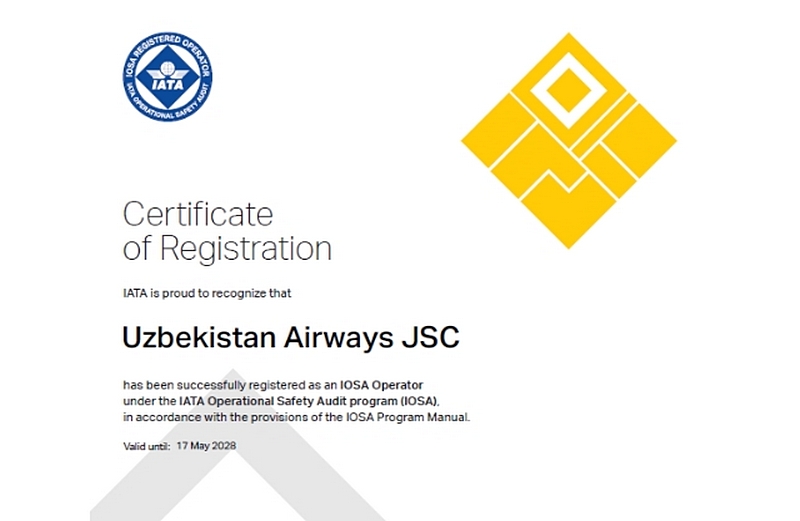 Uzbekistan Airways в десятый раз прошла международный аудит эксплуатационной безопасности