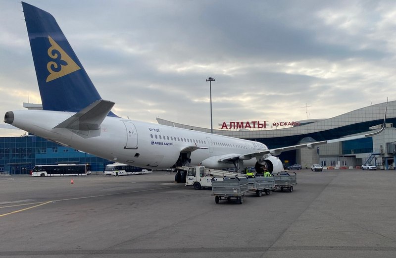 Kazakhstan's Air Astana aircraft at Almaty airport