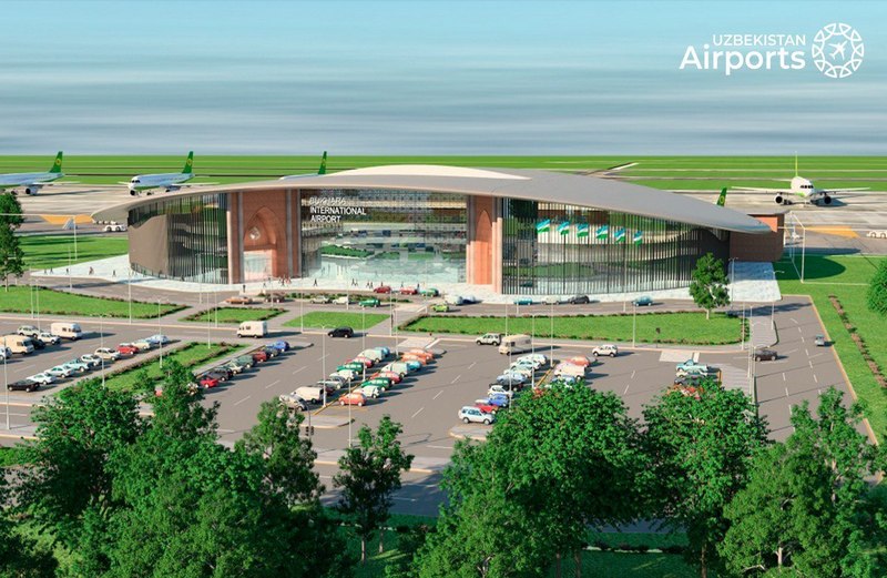 rendering of Bukhara new airport passenger terminal