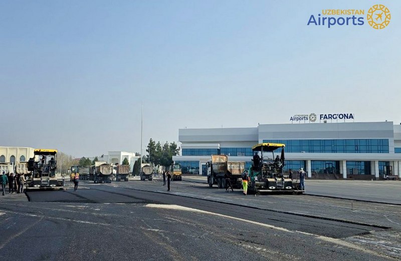 apron overhaul at Fergana airport in Uzbekistan